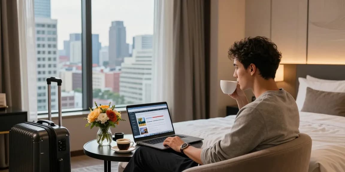 Elegant room at Carter Hotel, showcasing modern amenities and a cozy atmosphere for rokok88 daftar.