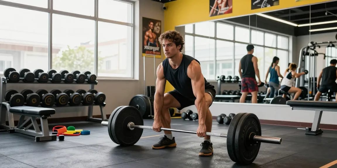 Prime Pharma Steroids in een actieve sportschoolsetting met een atleet die toewijding toont.