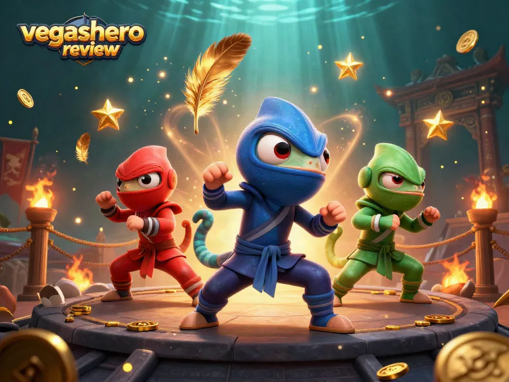Experience the excitement of the vegashero review with our engaging 3D illustration showcasing casino elements.