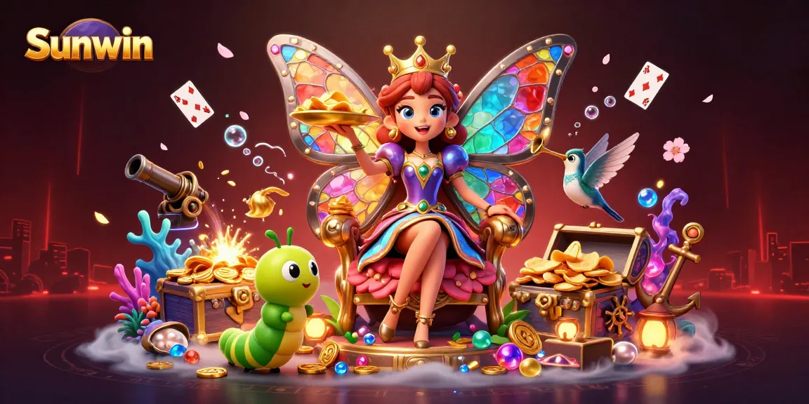 Experience thrilling gameplay with Sunwin's vibrant 3D casino elements and enchanting butterfly queen.